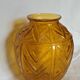 Art Deco Vase in Cracked Amber Crystal