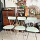 Set of 3 green Formica chairs