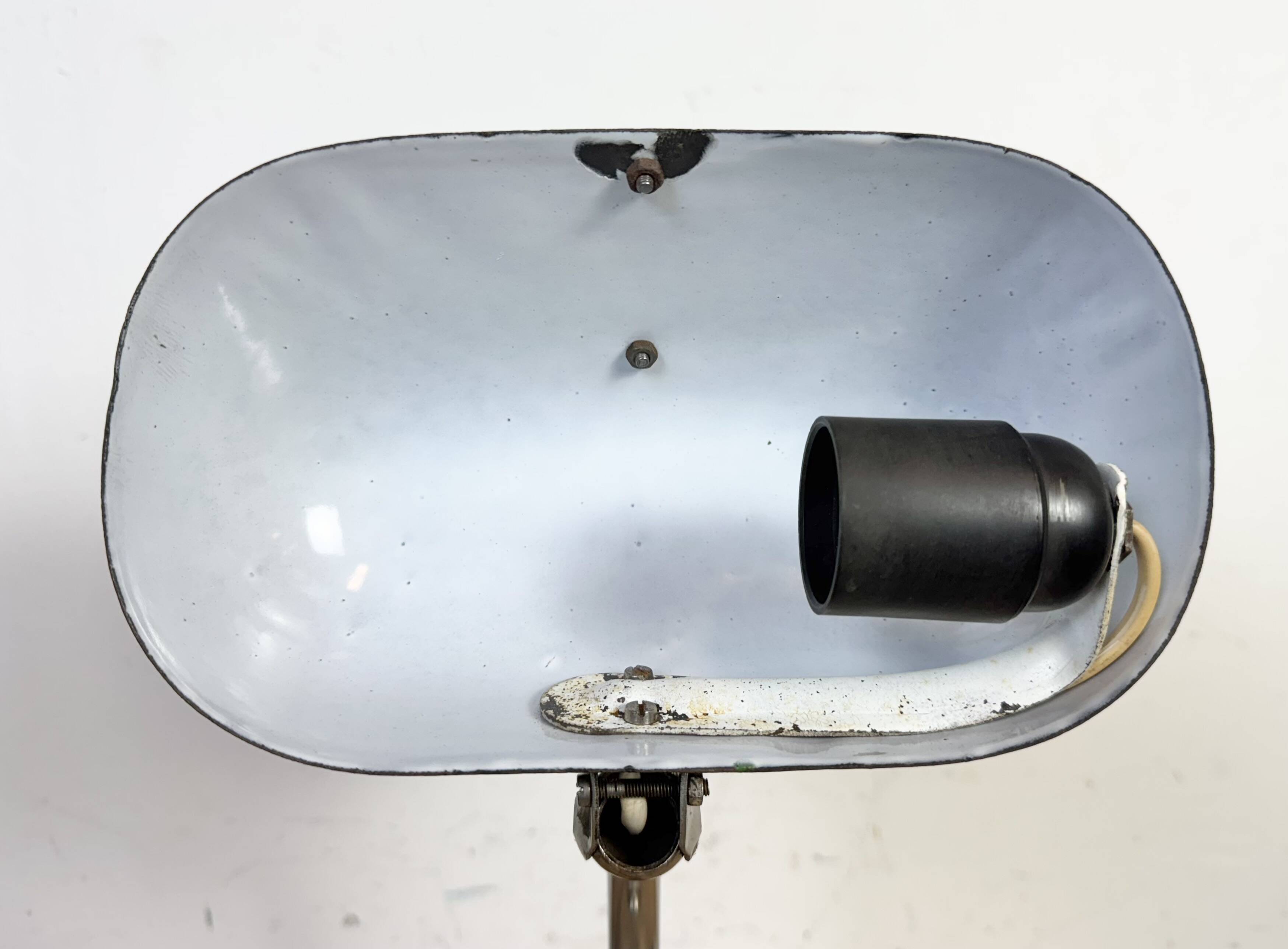 Vintage Green Enamel Bankers Table Lamp, 1950s