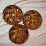Set of 3 St Clément oyster plates 1950