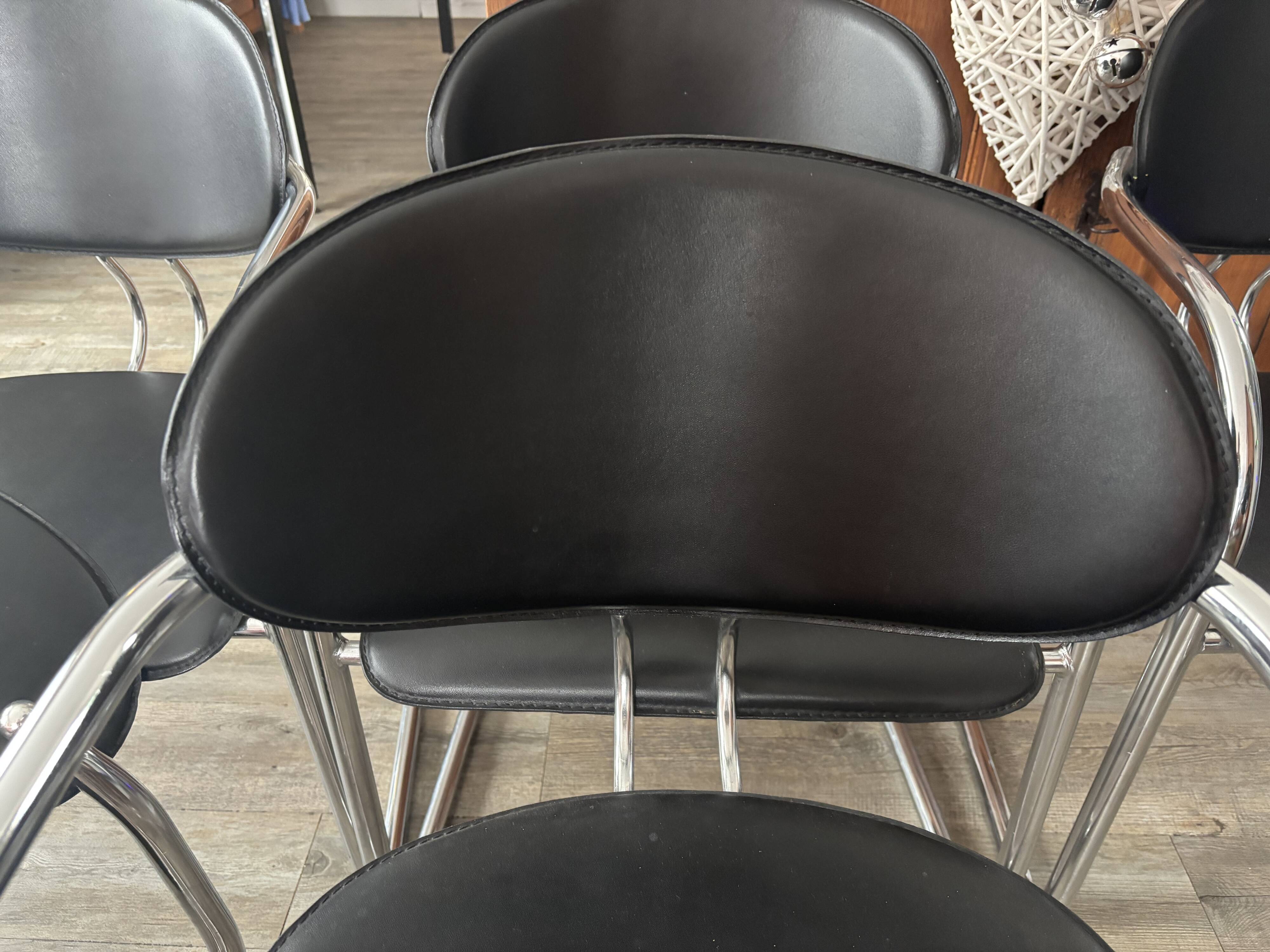 Chaises style Bauhaus chromées par Effezeta