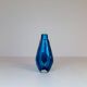 Pair of heavy crystal vases by Orrefors Mid-Century Modern by Sven Palmqvist, light blue.