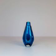 Pair of heavy crystal vases by Orrefors Mid-Century Modern by Sven Palmqvist, light blue.