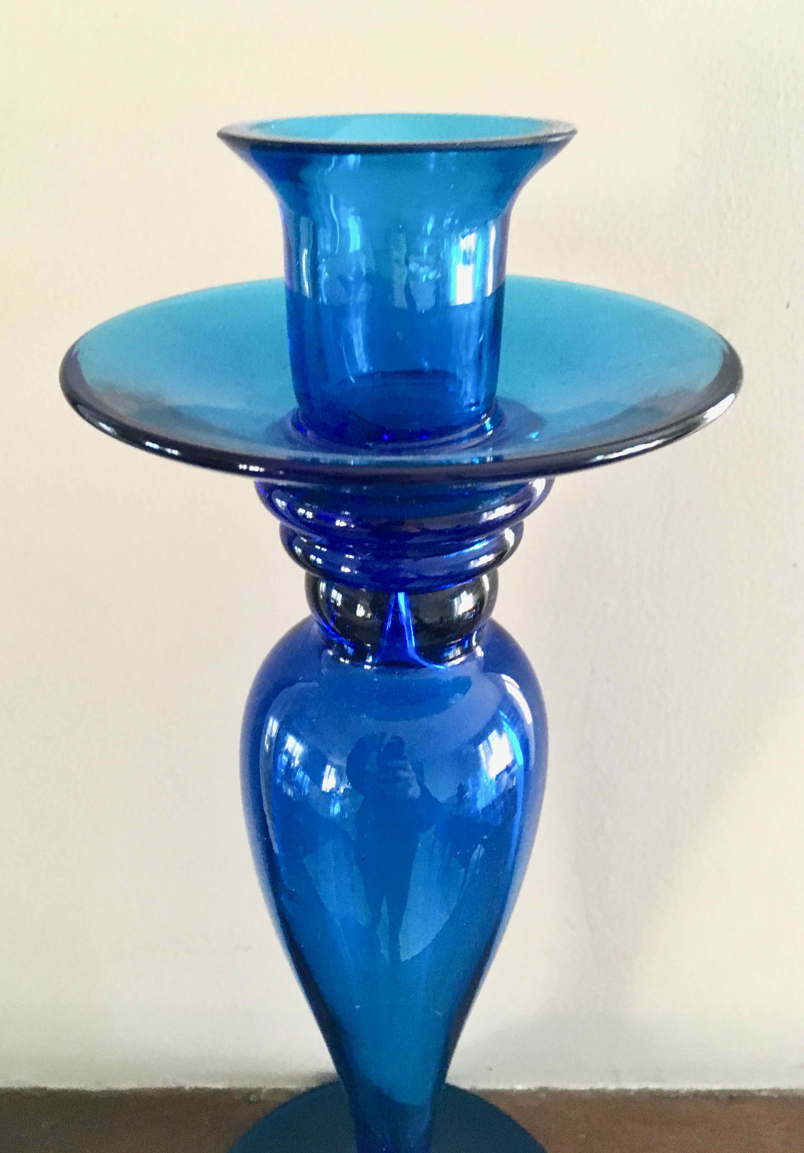 Turquoise blue candle holder