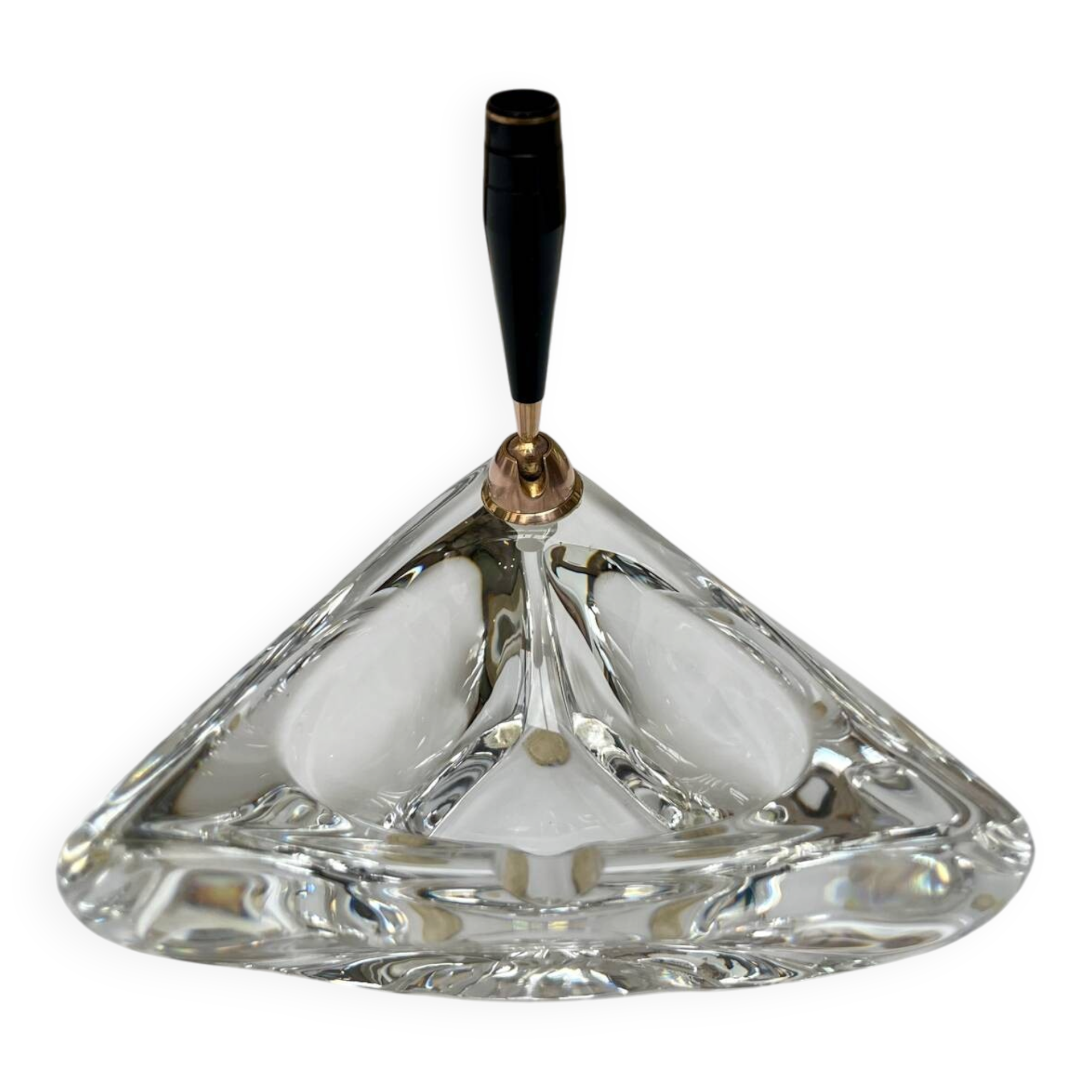 Crystal ashtray/pen holder signed DAUM