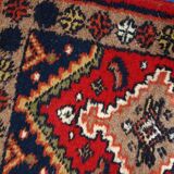 Vintage Persian Carpet Hamadan handmade 1.4' x 1.9' (42cm x 60cm) 1970s, 1C755