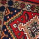 Vintage Persian Carpet Hamadan handmade 1.4' x 1.9' (42cm x 60cm) 1970s, 1C755