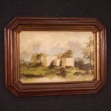 Peinture de paysage italienne signée du XXe siècle