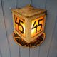 Antique Soviet exterior house sign road sign and street lamp lantern in toleware C1940 Industrial