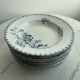 Set of 12 Sarreguemines deep plates, Vega collection