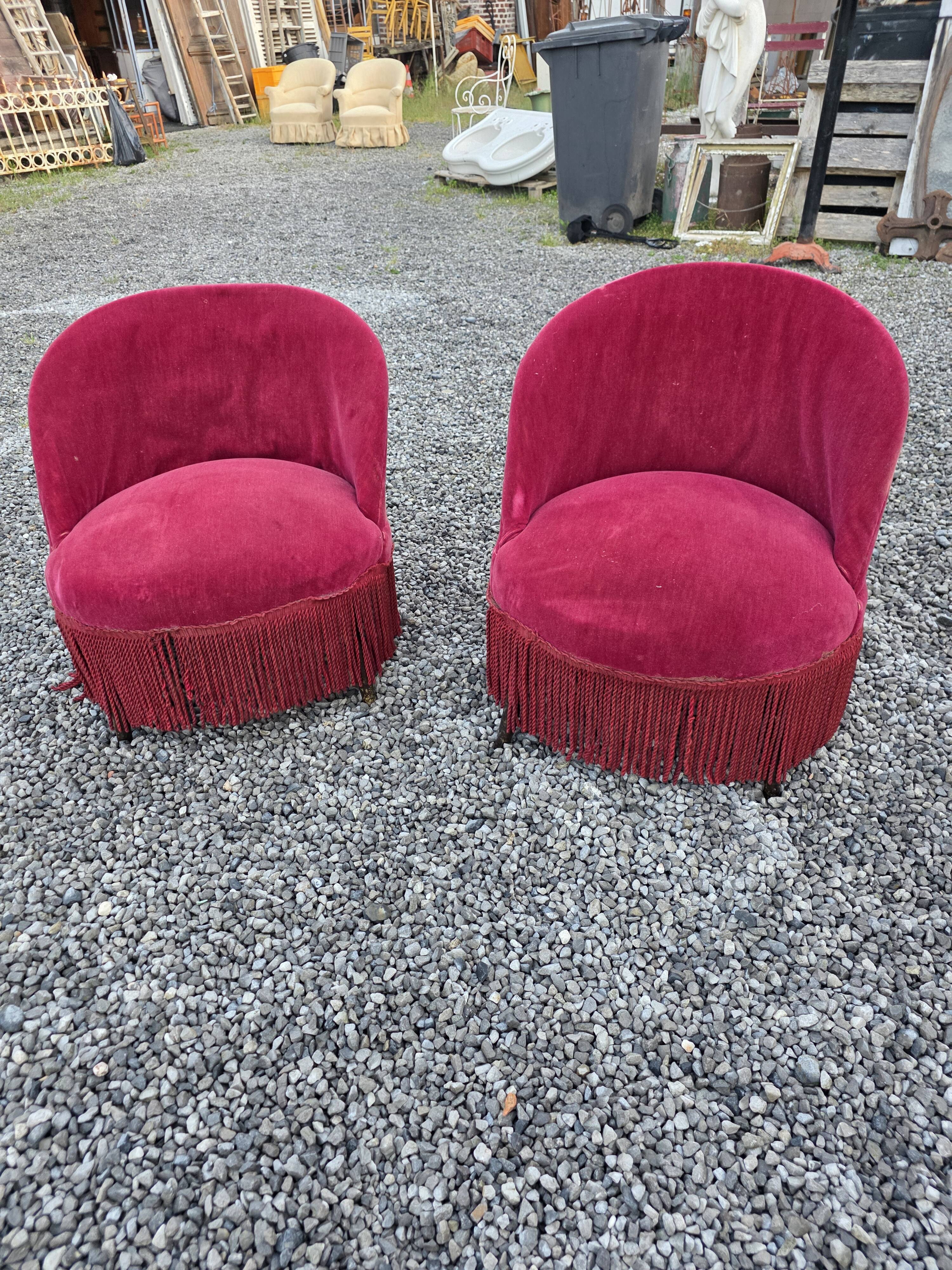 Pair of antique frog chairs