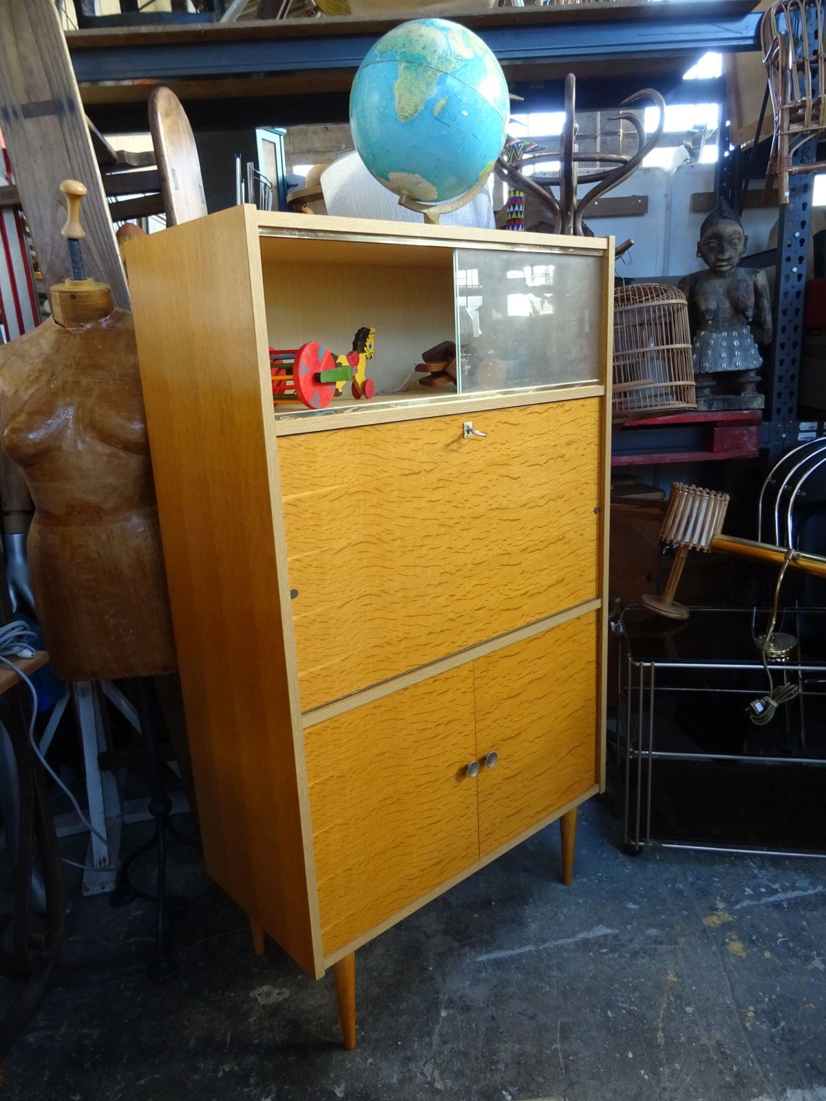 Vintage oak secretary