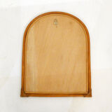 Rounded wall mirror in rattan 35x45cm