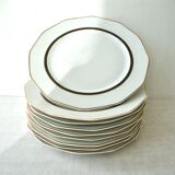 Set of 9 Limoges porcelain dessert plates