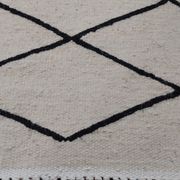 Handmade white and black Berber carpet 245x156cm