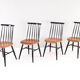 Quatre chaises de salle à manger Fanett scandinaves du milieu du siècle par Ilmari Tapiovaara