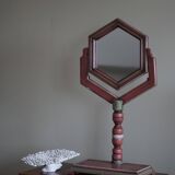 A pine table mirror by a Swedish cabinetmaker, folk art, early 20th century.