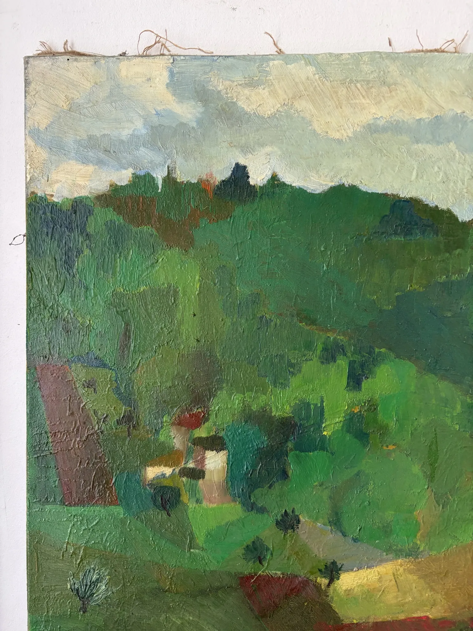 Lush landscape, oil on canvas signed F Courme
