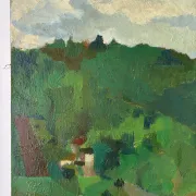 Lush landscape, oil on canvas signed F Courme