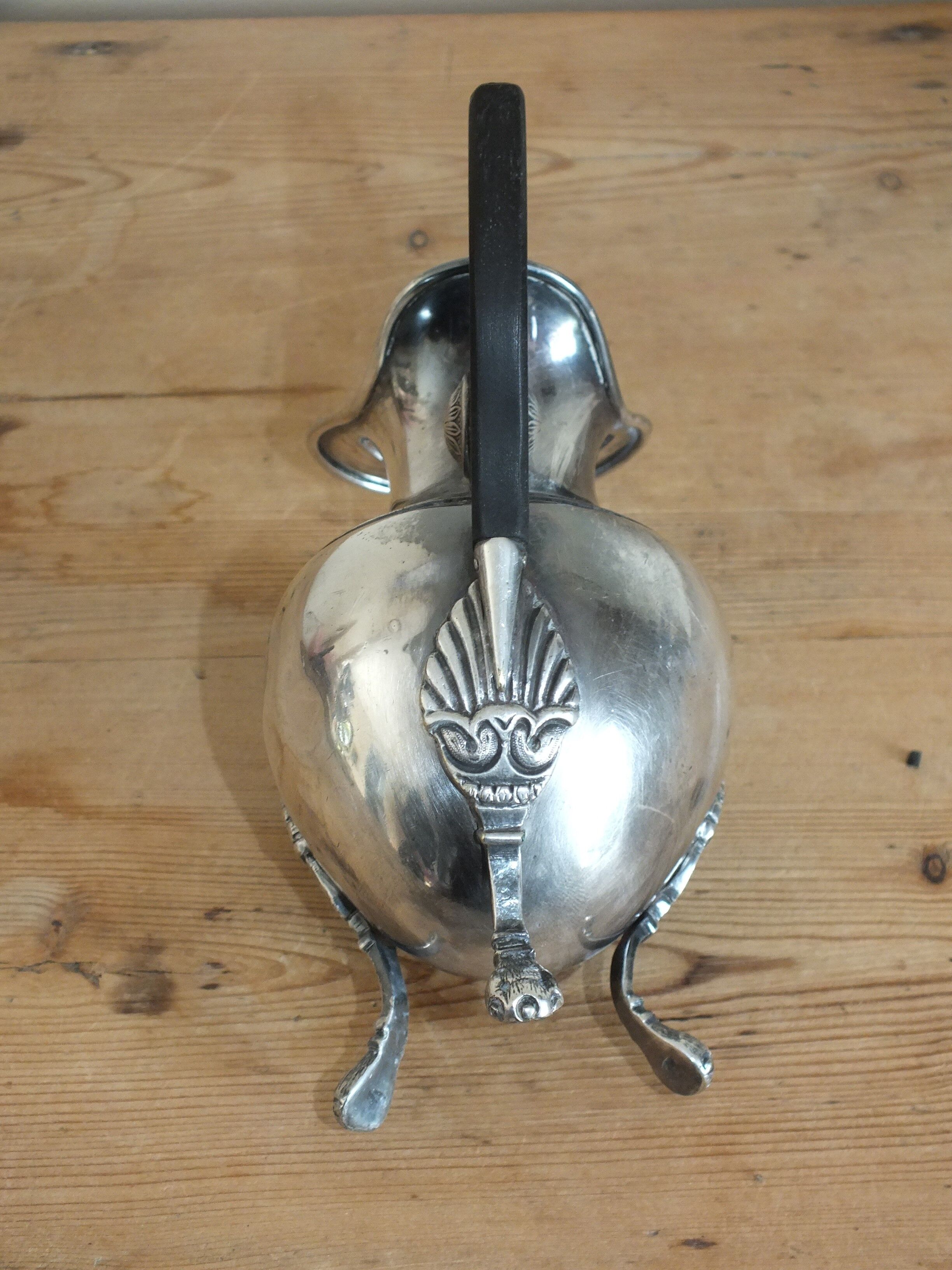 Coffee service 3 pieces old empire style in silver metal