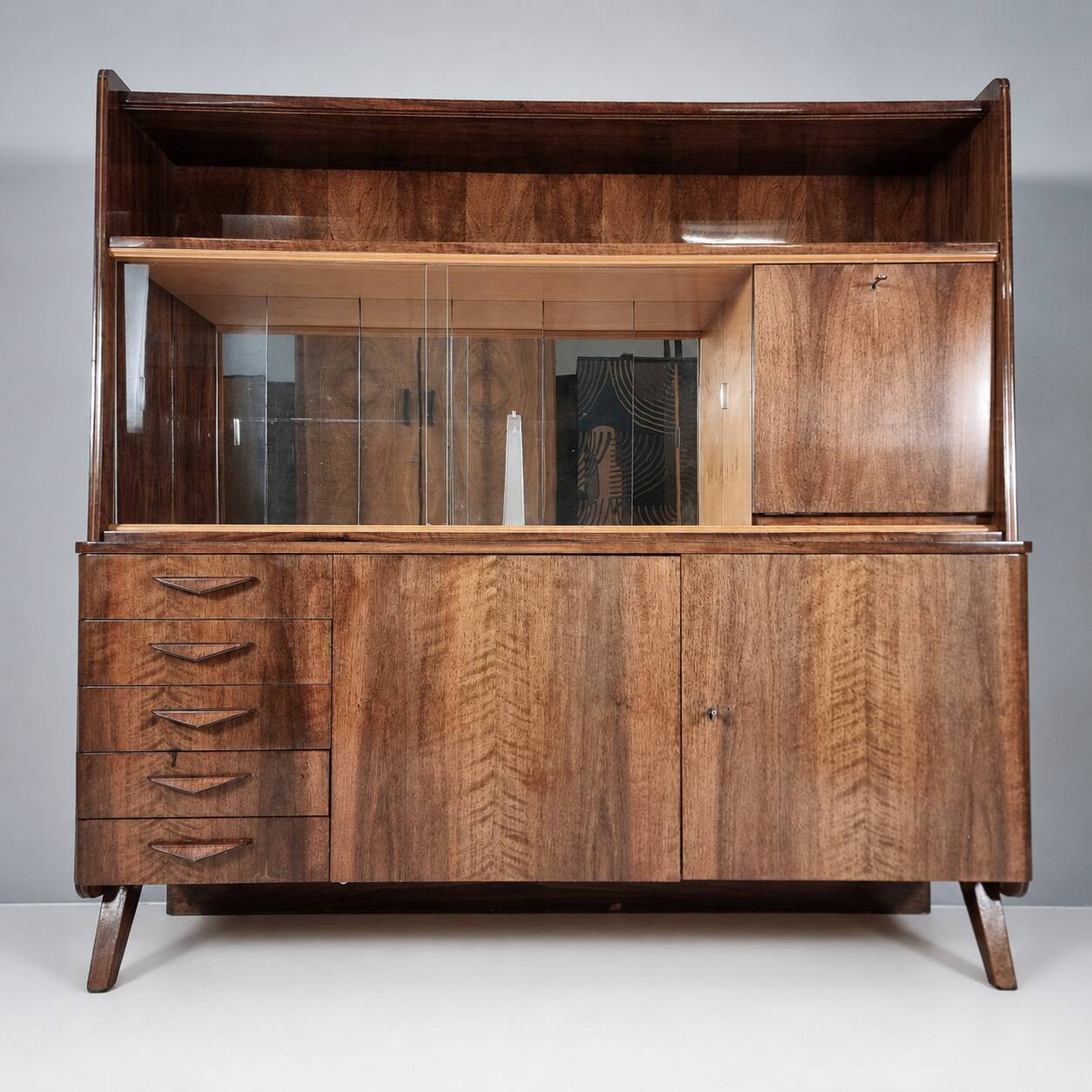 Vintage brown Tatra sideboard, 1970