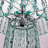 Lustre italien en verre taillé par Zero Quattro années 1970