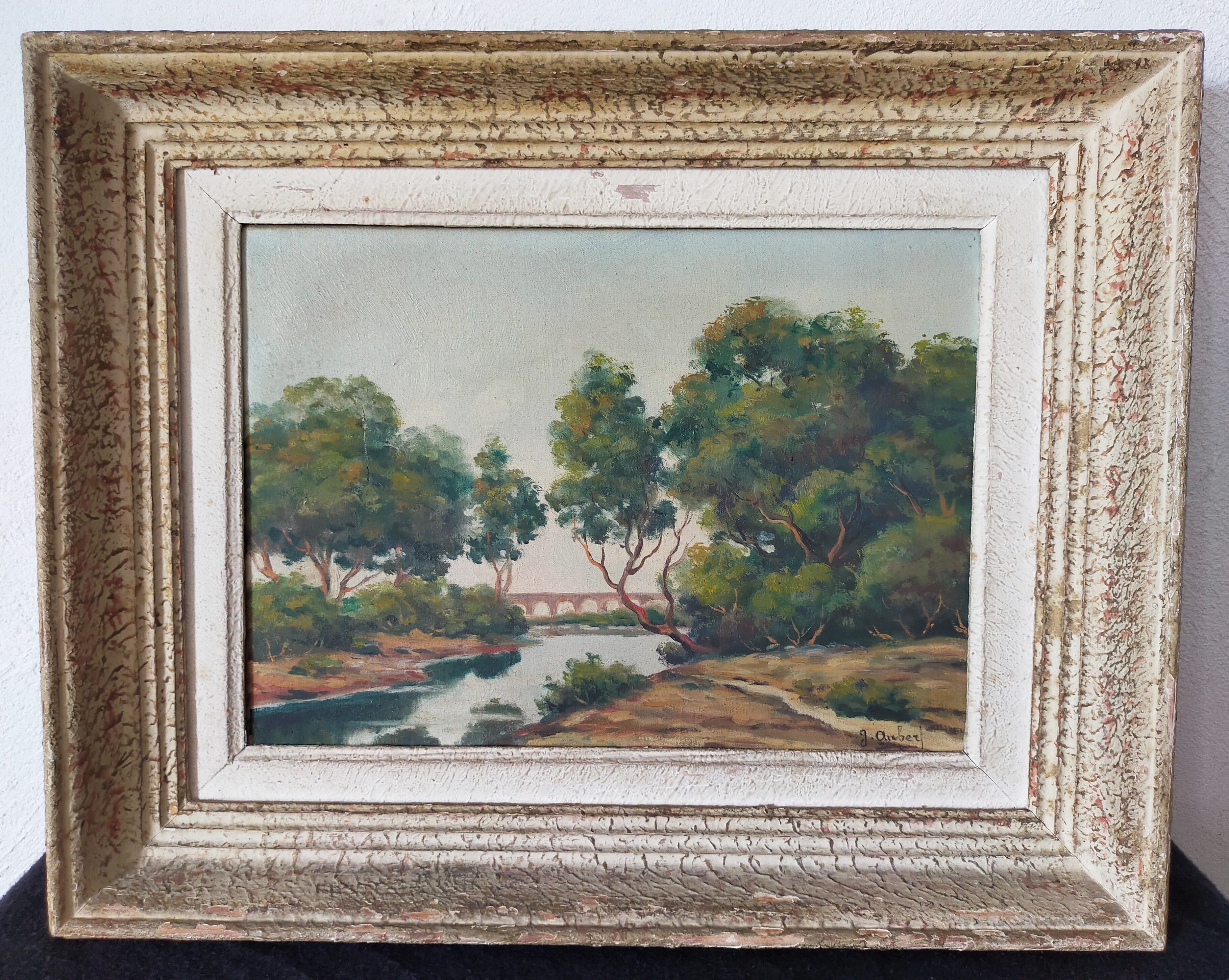 Gaston Aubert Oil on canvas XXth landscape