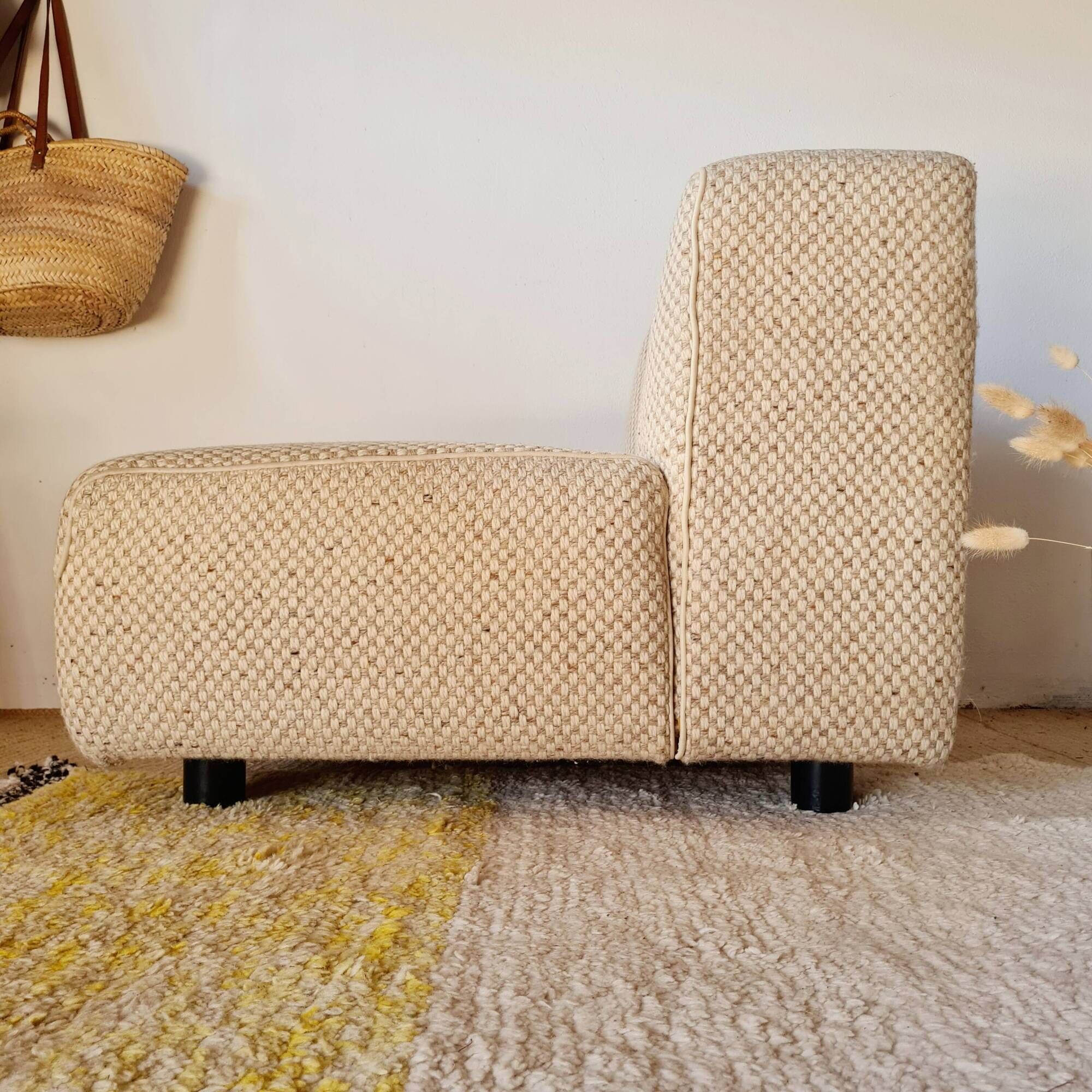 Vintage wool armchair, International Furniture Paris - 70s