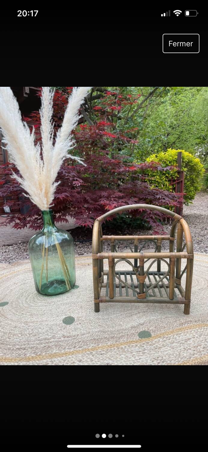 Porte-revues en bambou, années 1970