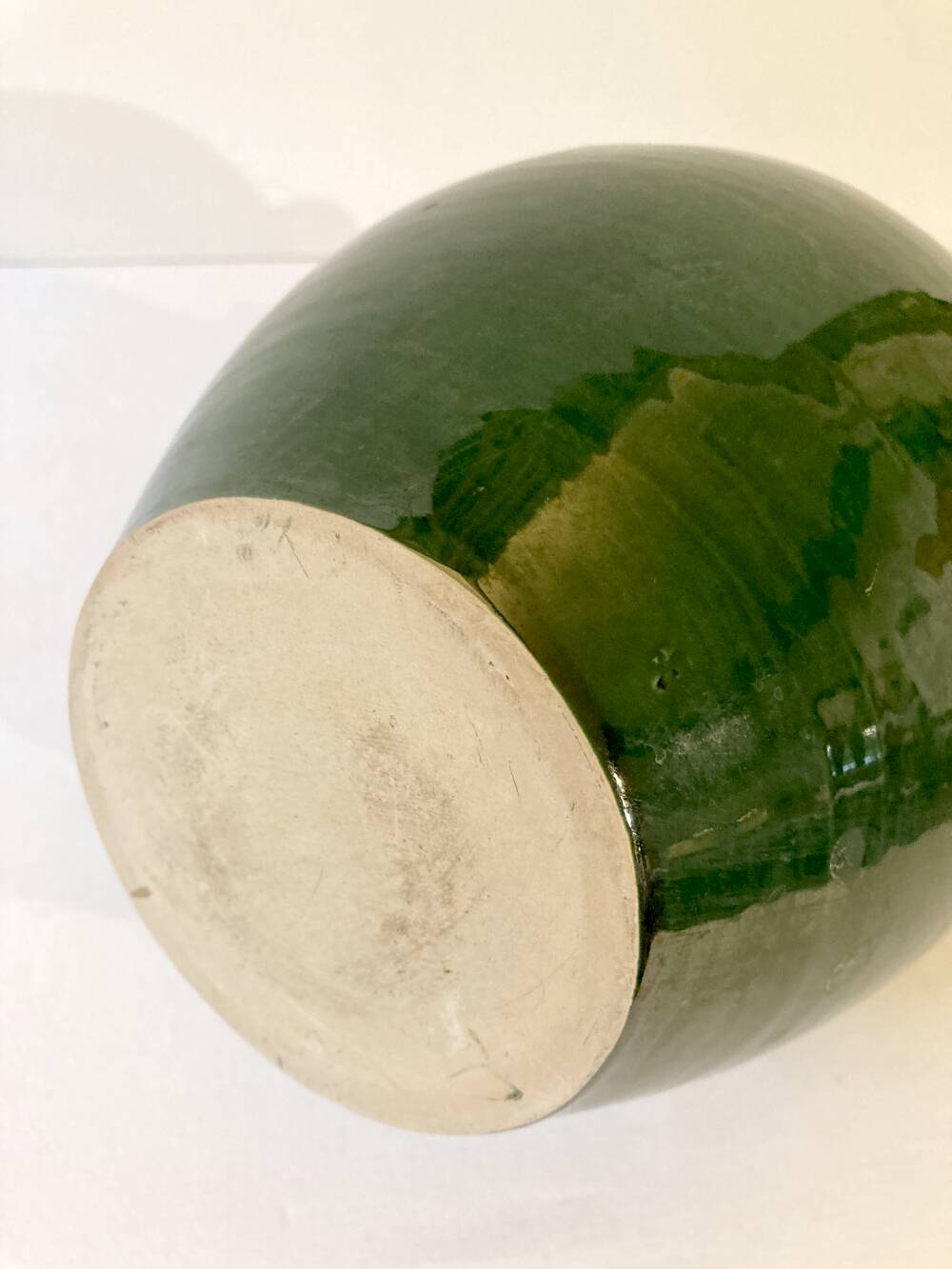 Emerald green glazed terracotta goat jug