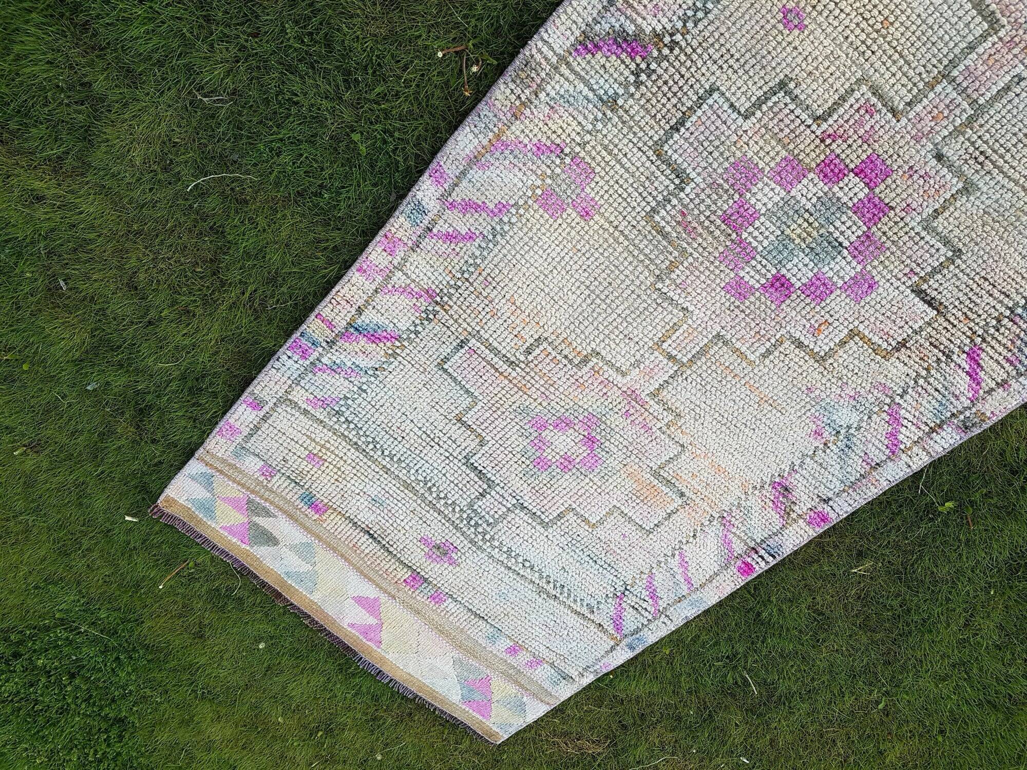 Vintage Turkish hallway rug 80x360 cm