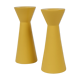 Pair of wooden candle holders