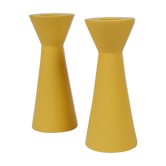 Paire de bougeoirs en bois