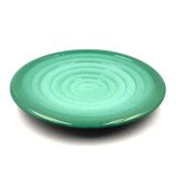 Midcentury green ceramic plate, Giuseppe Mazzotti, Albisola, Italy 1960s