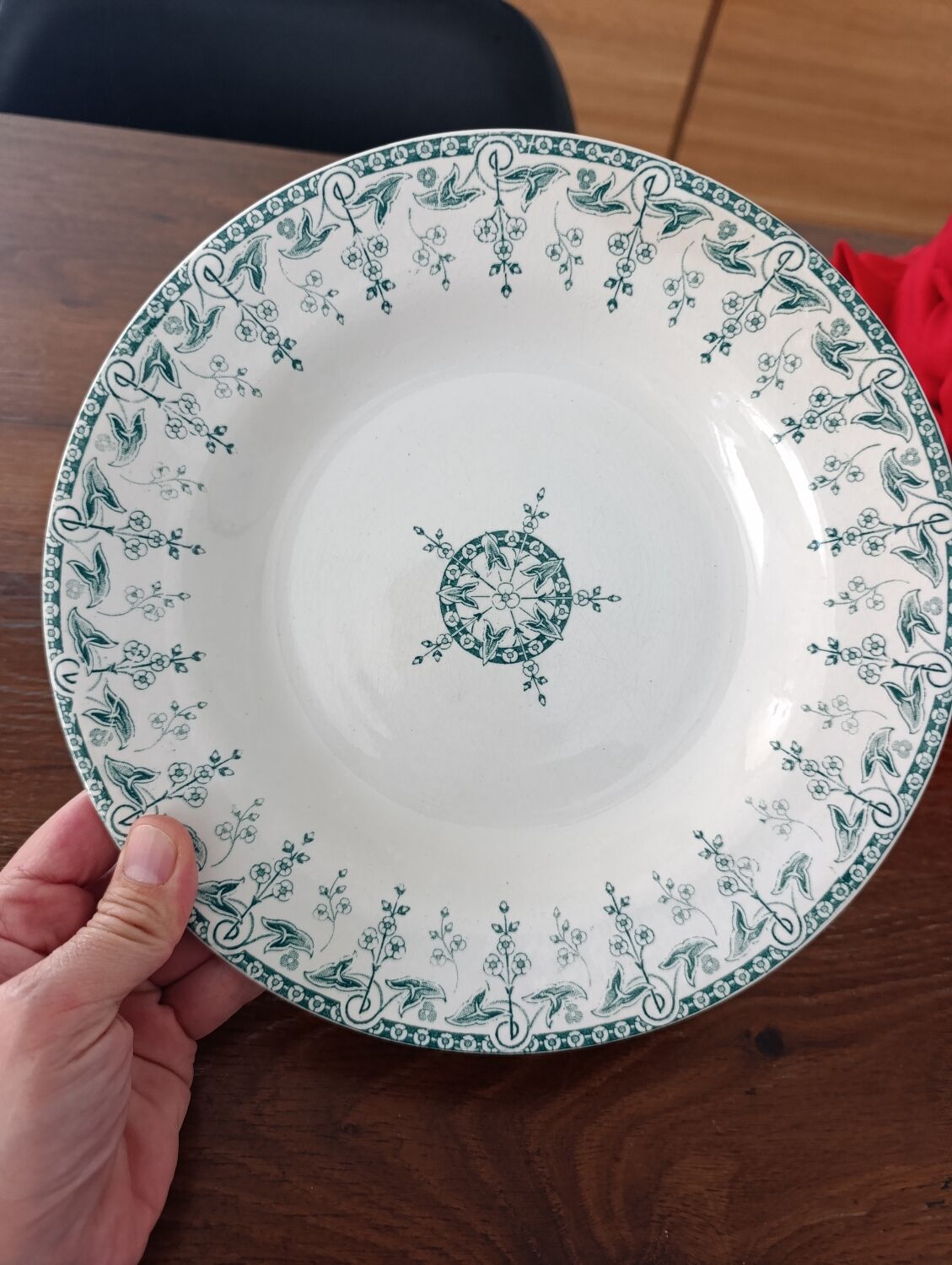 2 Gien ironstone soup plates, Sagittaire model