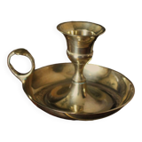 Round brass cellar rat candle holder