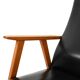 Paire de fauteuils scandinaves à dossier haut en simili cuir des années 1950-60.