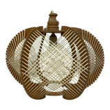 Scandinavian pendant lamp in wood and wires