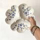 Pillivuyt porcelain 3-compartment dish, blue flowers