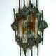 Large brutalist iron & ice Murano glass sconce / wall lamp, 1960s
