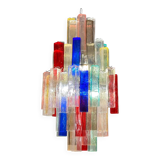 Contemporary Multicolour “Square Bark” Murano Glass Chandelier