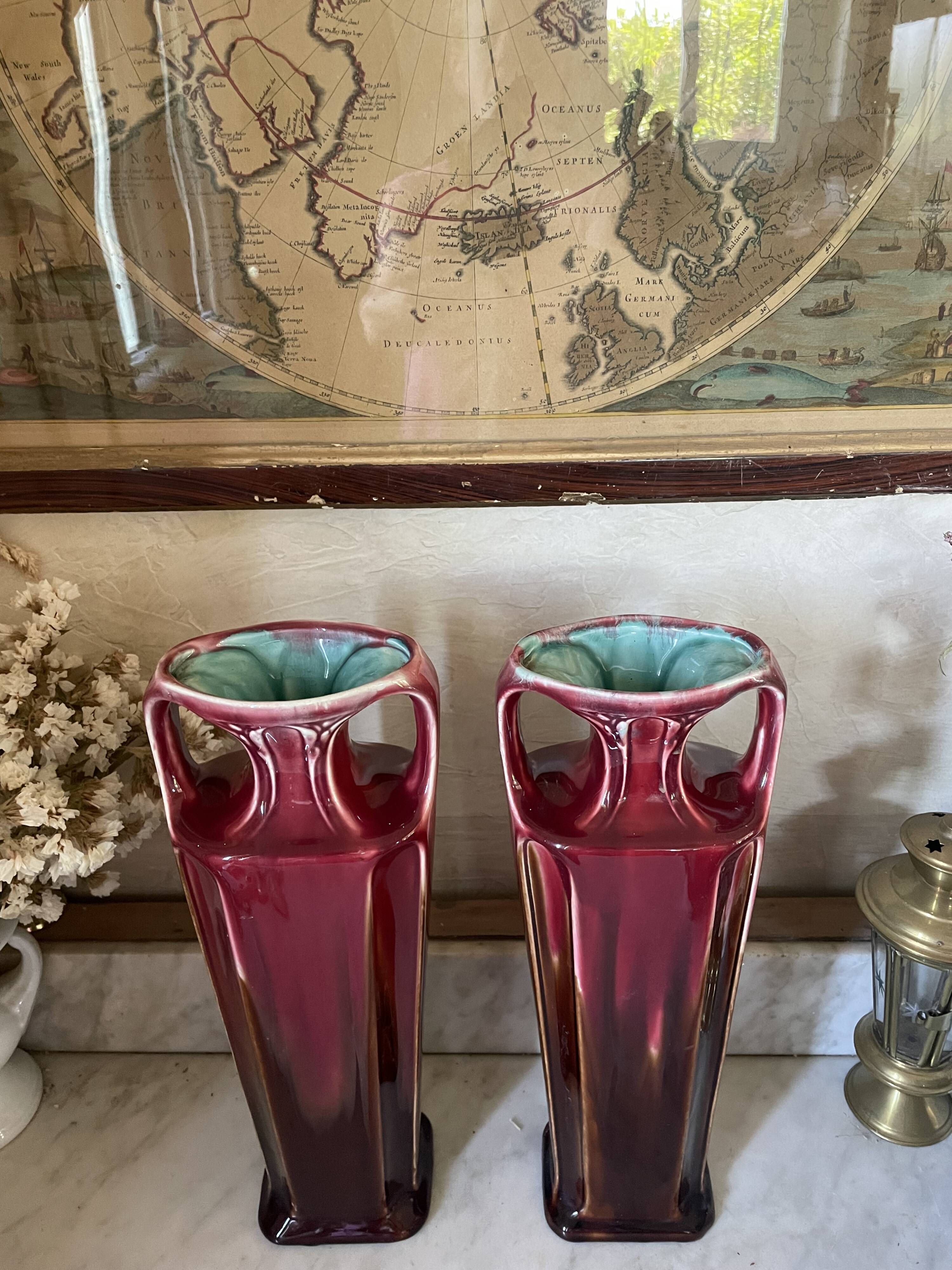 Pair of Orchies Art Deco vases