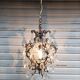 Rare old chandelier / lantern in patinated bronze, Louis XV style / working condition