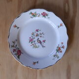 3 small plates vintage flowers and bird Digoin and Sarreguemine