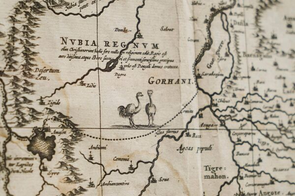 Carte originale rare de l'Éthiopie du XVIIe siècle par Willem Janszoon Blaeu