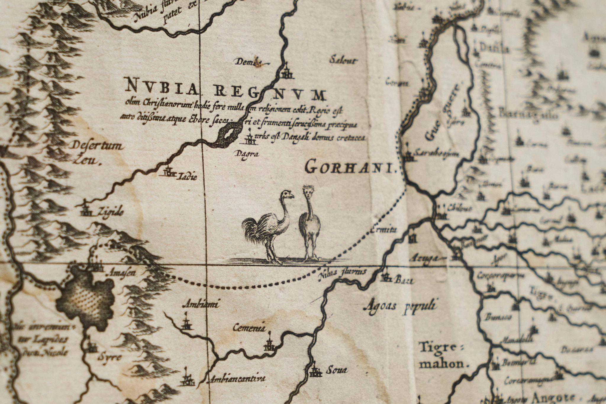 Rare original map of Ethiopia from the 17th century by Willem Janszoon Blaeu.