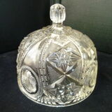 Antique cheese clocha in molded pressed glass