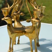 Ancien bougeoir cerf en laiton