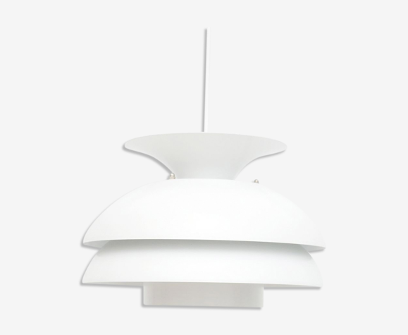 Vintage White pendant lamp, Danish 1970s