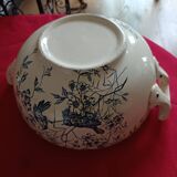 antique soup tureen Terre de Feu 1920/1930 with a decoration of birds and insects
